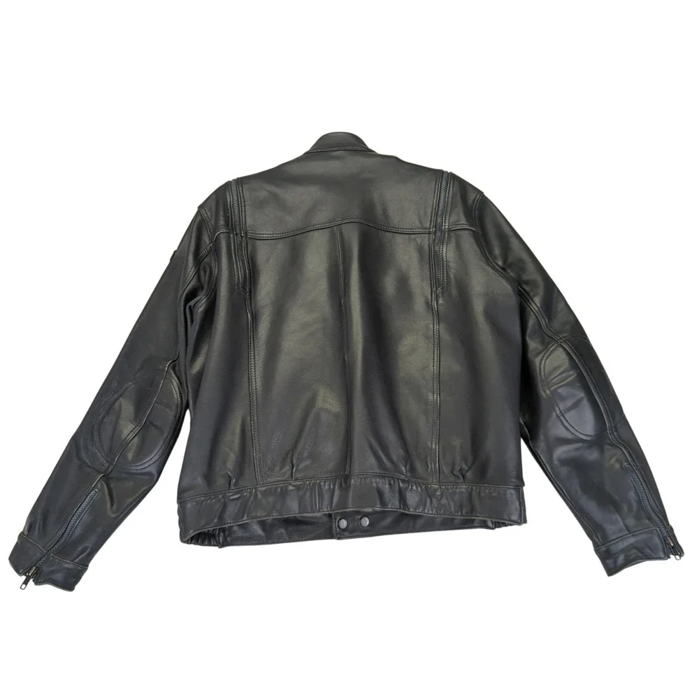 Vtg Hein Gericke Cafe Racer Leather‎ Motorcycle Jacket Mens Black 46 Biker Coat - Picture 2 of 11